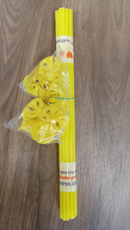 Set 25 Bete suport cu rozete pentru baloane latex galben [6]