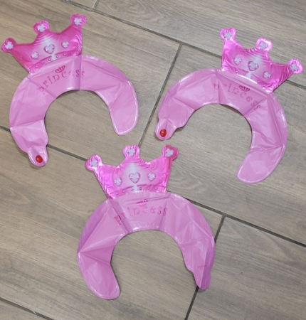 Set 3 baloane folie coronita roz Princess 30 cm [2]