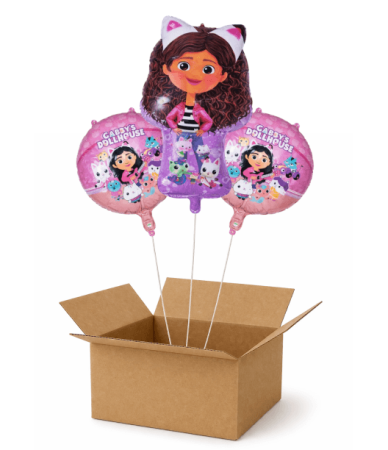 Baloane cu heliu din folie - Set 3 baloane heliu Gabby si Casuta Papusilor