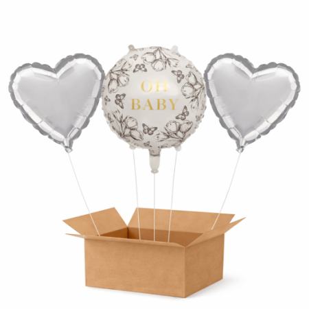 Petreceri tematice - Decoratiuni & accesorii - Set 3 baloane heliu Oh baby 45 cm