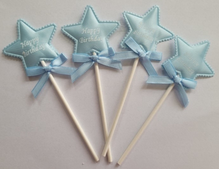 Set 4 decoratiuni briose stelute albastre 4.5 cm [1]