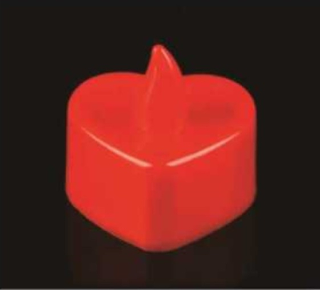 Set 4 lumanari plastic inima rosie 4 x 3.6 cm [1]