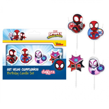 Set 4 lumanari tort Spidey 4.5 cm [6]
