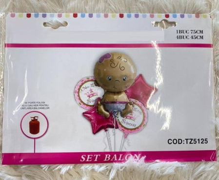 Set 5 baloane folie bebelus fata little princess [5]