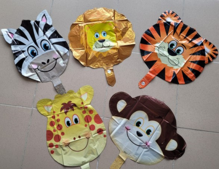 Set 5 baloane folie cap animale zoo 35 cm [1]