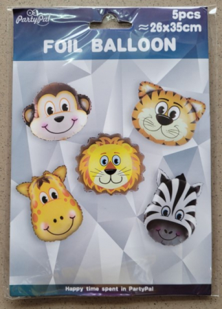 Set 5 baloane folie cap animale zoo 35 cm [2]