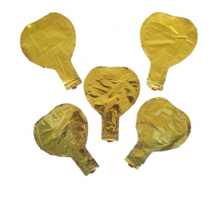 Valentine's Day & Dragobete - Baloane din folie cu heliu - Set 5 baloane folie inimioare aurie 10 cm