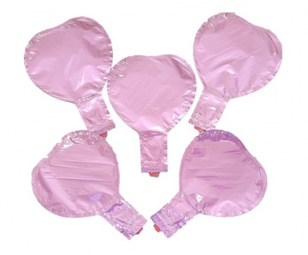 Valentine's Day & Dragobete - Baloane din folie cu heliu - Set 5 baloane folie inimioare roz deschis 10 cm