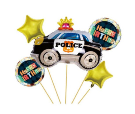 Baloane folie - Set 5 baloane folie Masina Politie