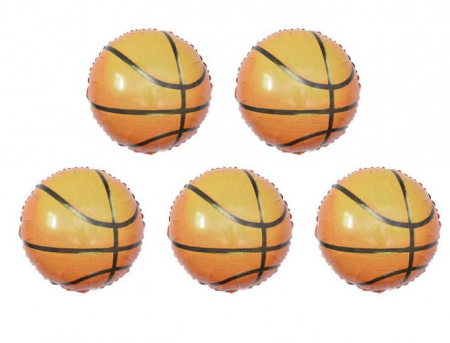 Baloane folie - Set 5 baloane folie minge baschet 25 cm