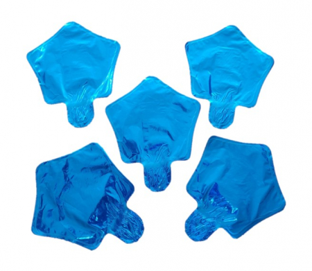 Botez baiat - Baloane latex & folie - Set 5 baloane folie stea albastra 12 cm