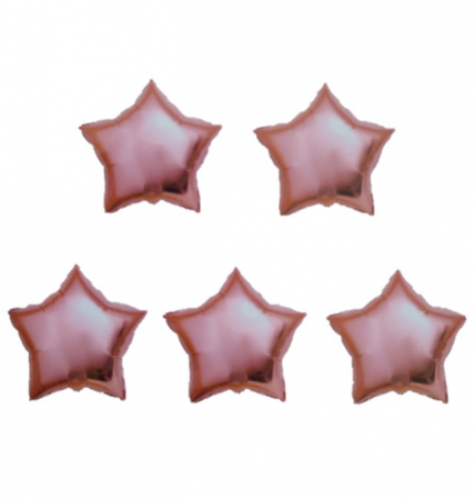 Baloane folie - Set 5 baloane folie stea rose gold 25 cm