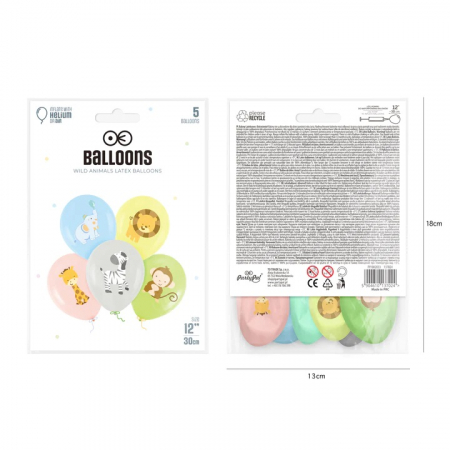 Set 5 baloane latex animalute zoo 30 cm [9]