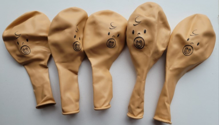 Set 5 baloane latex fata de bebelus cu suzeta 30 cm [3]
