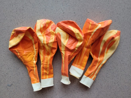 Set 5 baloane latex galben degrade 35 cm [6]