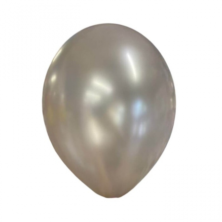 Baloane din latex 30 cm - Set 5 baloane latex jumbo argintiu 35 cm