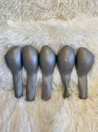 Set 5 baloane latex jumbo argintiu 35 cm [3]