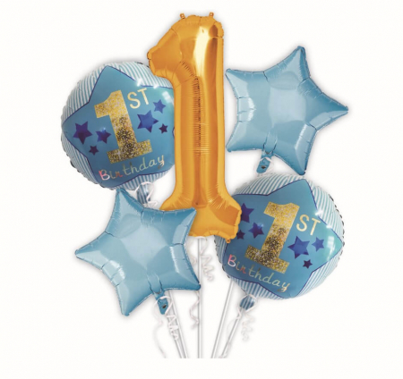 Set 5 baloane prima aniversare baiat [0]