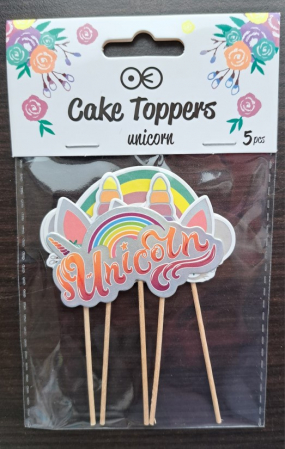Set 5 decoratiuni briosa Unicorn Holograma 6 cm [3]