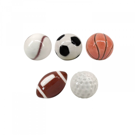 Toppere & Decoratiuni Tort - Set 5 figurine rasina mingi diverse 3 cm
