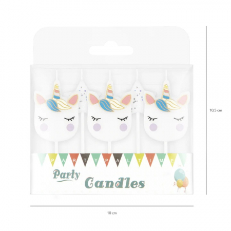 Set 5 lumanari Unicorn si stele 4 cm [4]