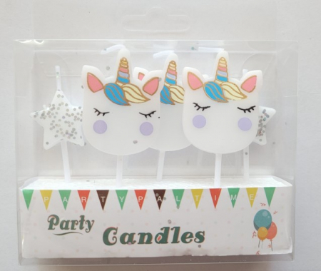 Set 5 lumanari Unicorn si stele 4 cm [3]