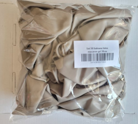 Set 50 baloane latex macaron gri 30 cm [5]