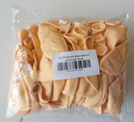Set 50 baloane latex macaron portocaliu 30 cm [5]