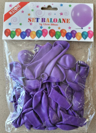 Set 50 baloane latex mov 12 cm [5]