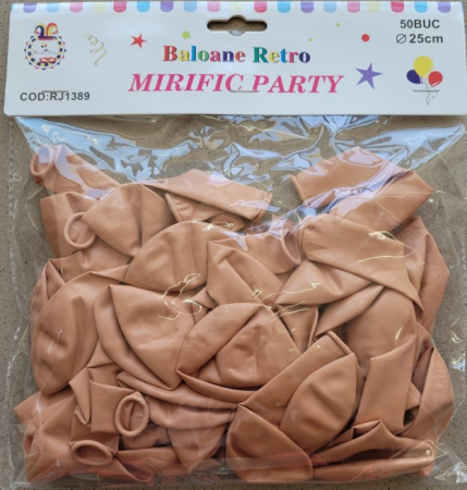 Set 50 baloane latex retro crem 25 cm [6]