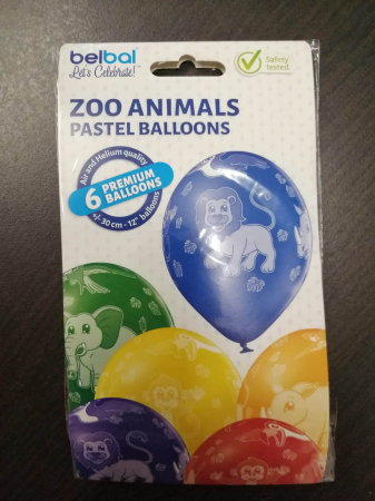 Set 6 baloane latex animale zoo 30 cm [9]