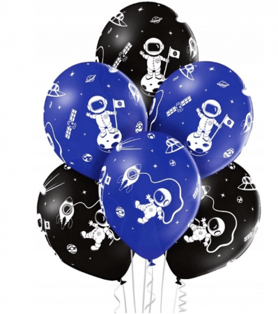 Astronaut -Baloane &Decoratiuni - Set 6 baloane latex Astronaut 30 cm