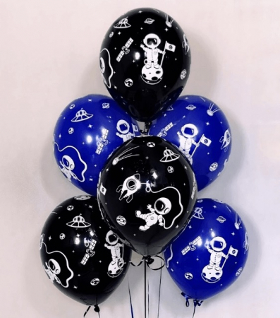 Set 6 baloane latex Astronaut 30 cm [5]