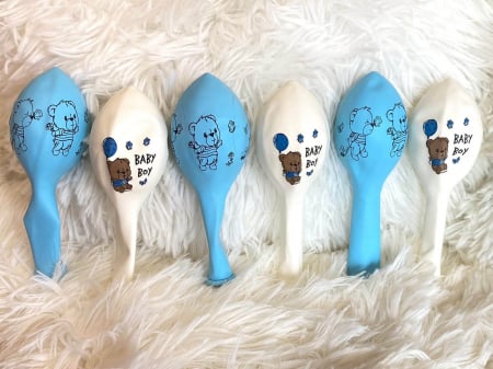 Set 6 baloane latex Baby Boy Ursulet 30 cm [4]