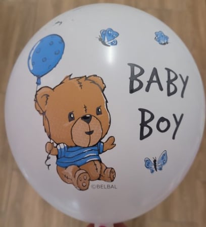 Set 6 baloane latex Baby Boy Ursulet 30 cm [2]