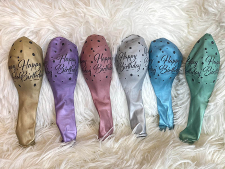 Set 6 baloane latex chrom Happy Birthday 30 cm [7]