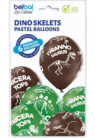Set 6 baloane latex Dinozaur schelet 30 cm [14]