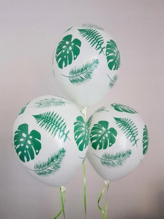 Set 6 baloane latex frunze tropicale 30 cm [2]