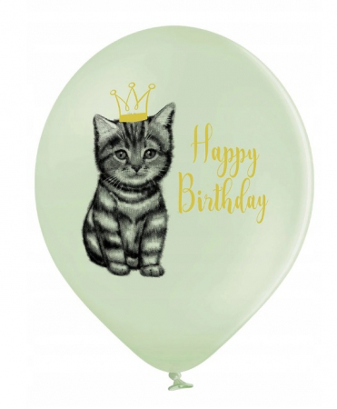 Set 6 baloane latex Happy Birthday animalute 30 cm [4]