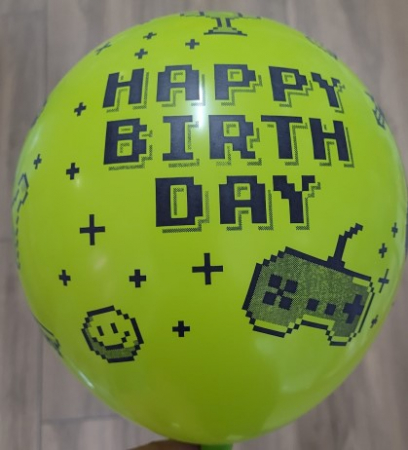 Set 6 baloane latex Happy Birthday consola/jocuri 30 cm [1]