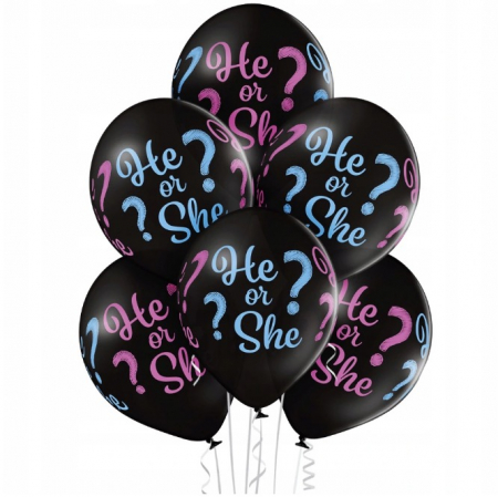 Set 6 baloane latex dezvaluire sex bebe He or She 30 cm