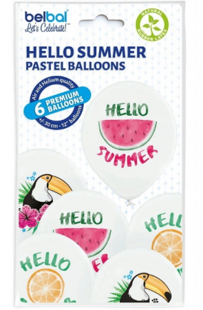 Set 6 baloane latex Hello Summer/Vara 30 cm [5]