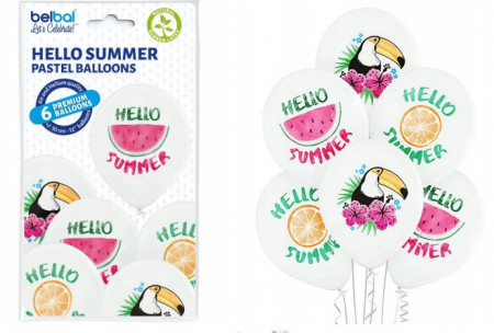 Set 6 baloane latex Hello Summer/Vara 30 cm [4]