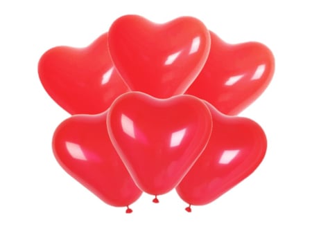 Petreceri tematice - Decoratiuni & accesorii - Set 6 baloane latex inima rosie 28 cm