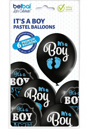 Set 6 baloane latex It's a boy 30 cm [3]
