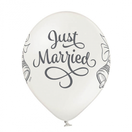 Set 6 baloane latex Just Married clopotel 30 cm [2]