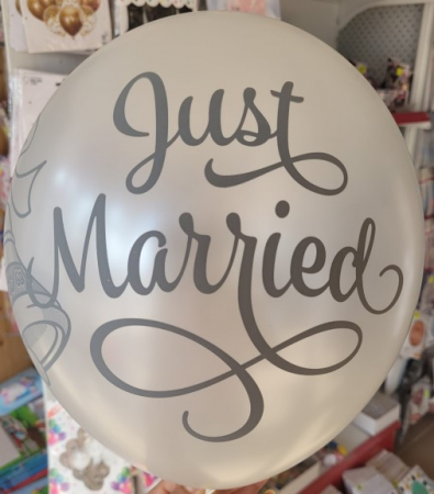Set 6 baloane latex Just Married clopotel 30 cm [4]