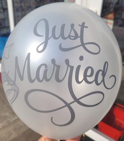 Set 6 baloane latex Just Married clopotel 30 cm [6]
