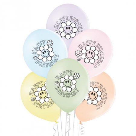 Masha - Decoratiuni pentru petrecere tematica - Set 6 baloane latex Margareta / Daisy 30 cm