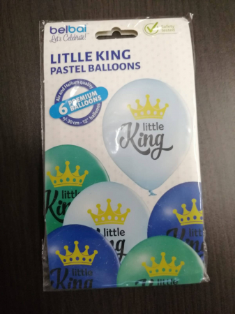Set 6 baloane latex micul rege / little king 30 cm 5414391003741 [7]